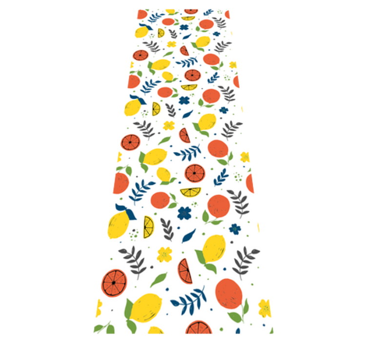 Tapis vinyle animal fruits d'agrumes avec feuilles - TenStickers