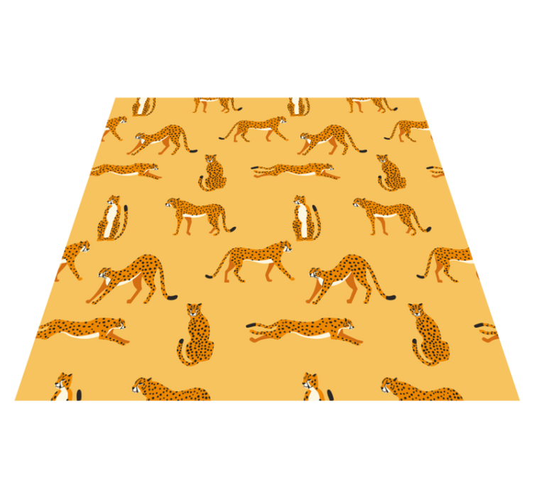 Tapis vinyle animal motif léopards jaunes - TenStickers