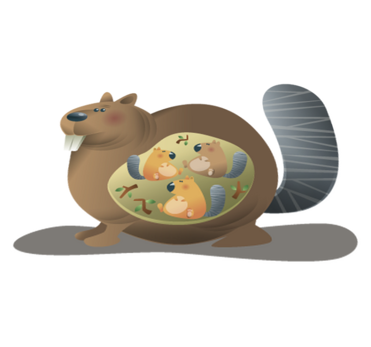 Tapis vinyle animal maman écureuil - TenStickers