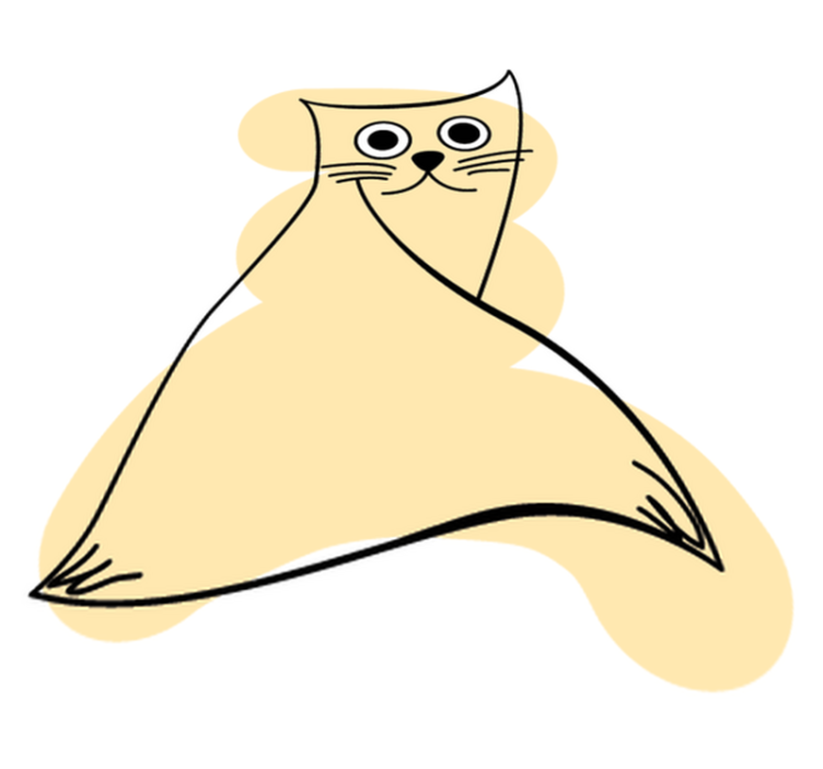 Tapis vinyle animal chat peint beige - TenStickers