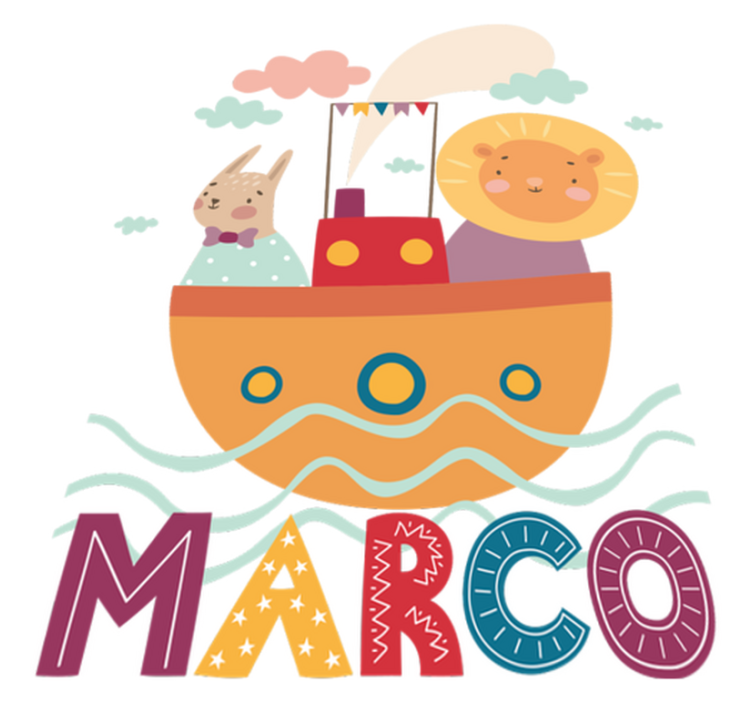 Tapis vinyle animal animaux sur un bateau - TenStickers