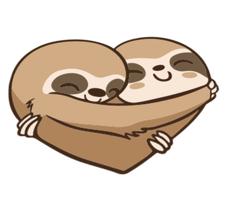 Tapis vinyle animal paresseux amoureux - TenStickers