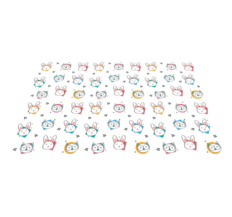 Tapis vinyle animal motif hibou lapin - TenStickers