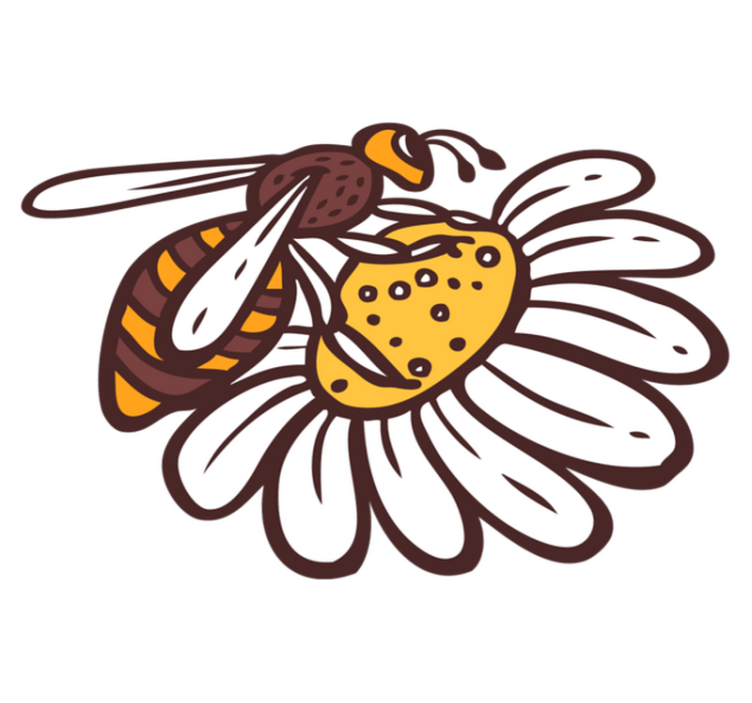 Tapis vinyle animal abeille sur fleur - TenStickers