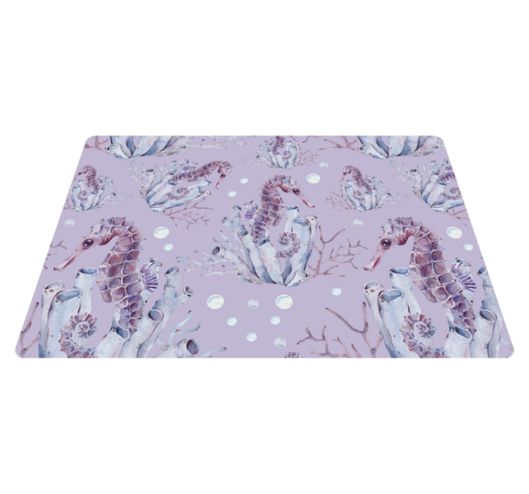 Tapis vinyle animal hippocampe aquarelle - TenStickers