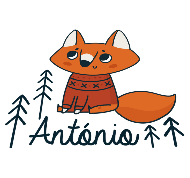 Tapis vinyle animal renard nordique avec nom - TenStickers