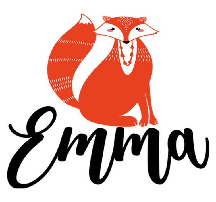 Tapis vinyle animal renard nordique avec nom - TenStickers