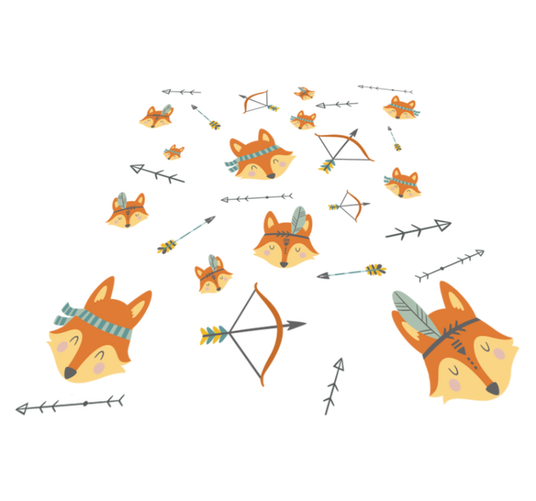 Tapis vinyle animal renards et flèches - TenStickers