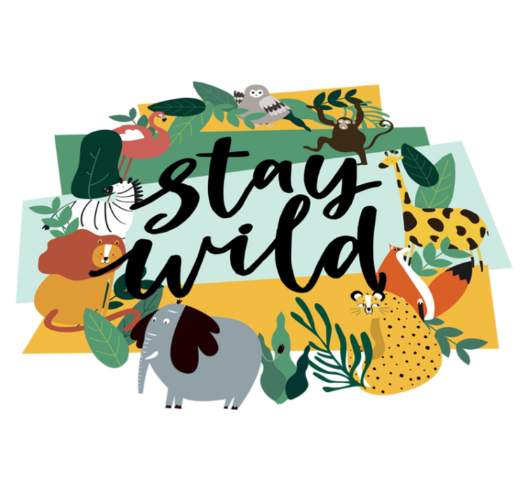 Tapis vinyle animal animaux de la jungle couronnés - TenStickers