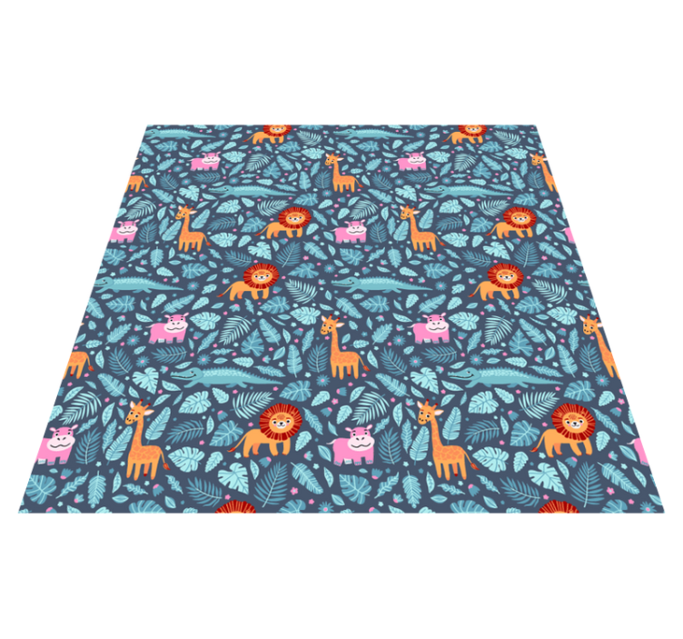 Tapis vinyle animal design plusieurs animaux de la jungle - TenStickers
