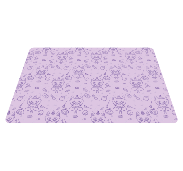 Tapis vinyle animal chat sorcière dessin animé - TenStickers