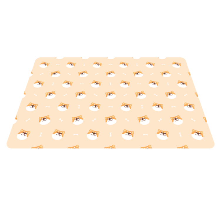 Tapis vinyle animal tête de chien mignon cartoon - TenStickers