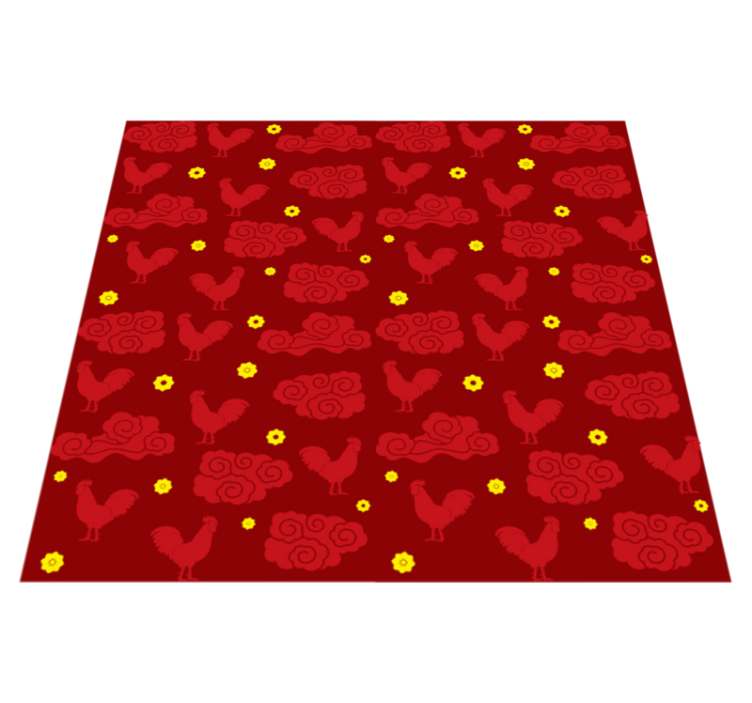 Tapis vinyle animal motif poules style chinois - TenStickers