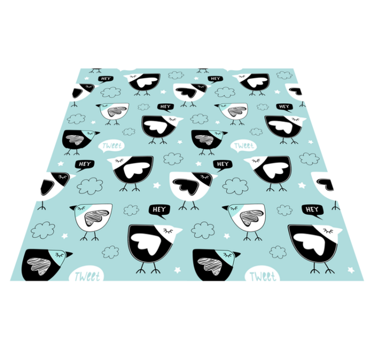 Tapis vinyle animal motif poules noires - TenStickers