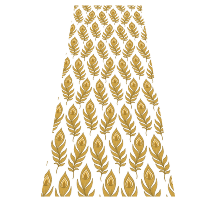 Tapis vinyle animal dinde bleue aux fleurs dorées - TenStickers