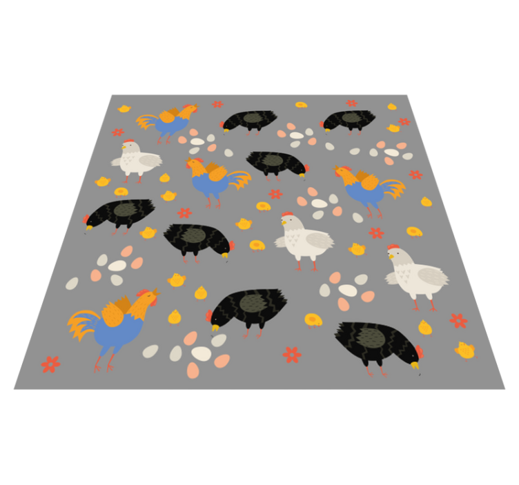 Tapis vinyle animal motif poules dans le poulailler - TenStickers
