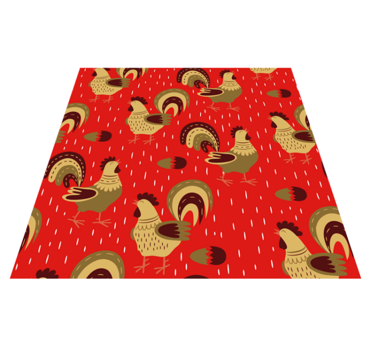 Tapis vinyle animal motif coq chinois - TenStickers