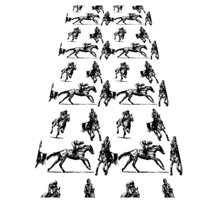 Tapis vinyle animal motif cheval noir et blanc - TenStickers