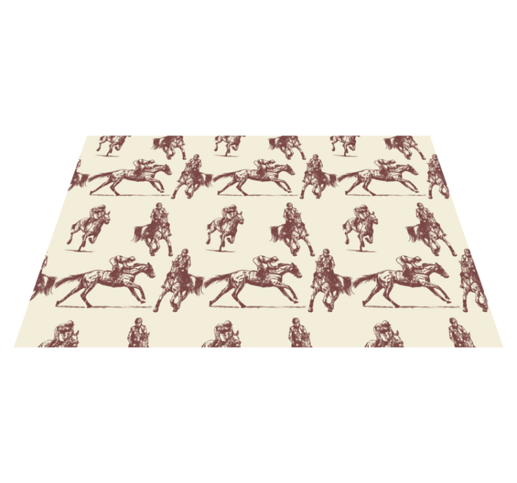 Tapis vinyle animal motif cheval beige et marron - TenStickers
