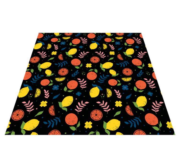 Tapis vinyle animal fruits d'agrumes avec feuilles - TenStickers