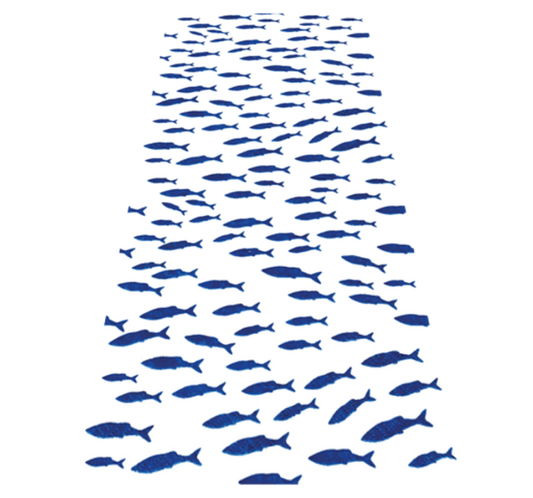 Tapis vinyle animal motif poissons bleus - TenStickers