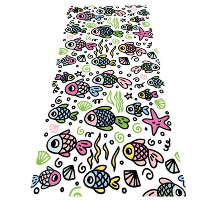 Tapis vinyle animal motif de poissons multicolores - TenStickers