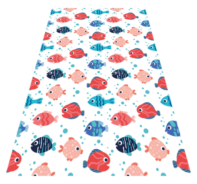 Tapis vinyle animal poissons roses et bleus - TenStickers