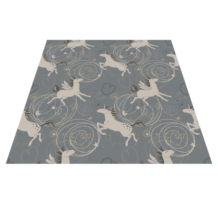Tapis vinyle animal licornes pégase sur fond sombre - TenStickers