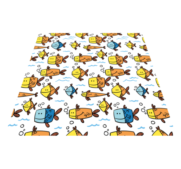 Tapis vinyle animal poissons multicolores enfant - TenStickers