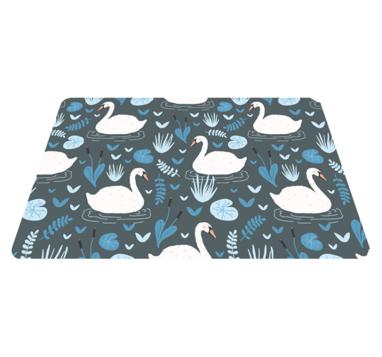 Tapis vinyle animal motif élégant de cygnes blancs - TenStickers