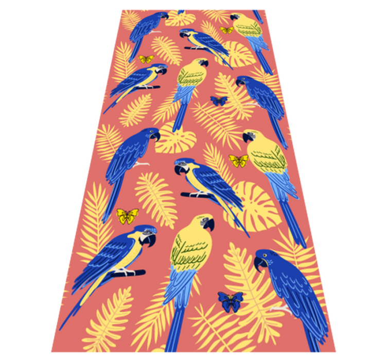 Tapis vinyle animal perroquets et papillons - TenStickers