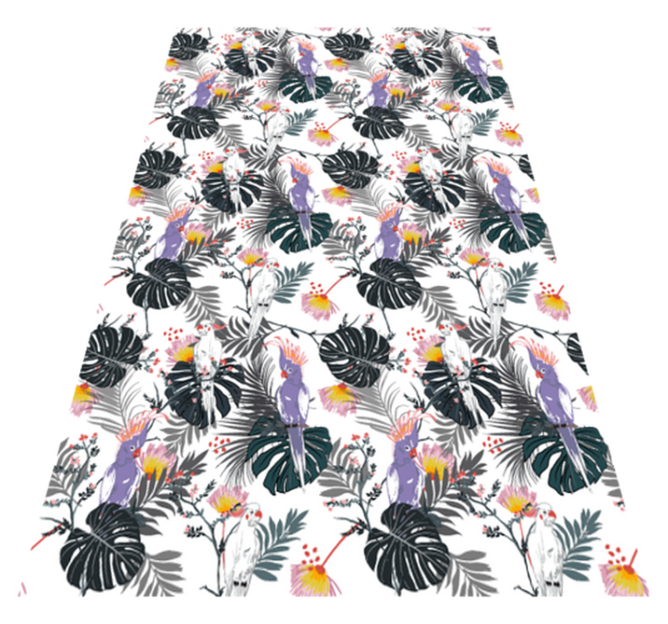 Tapis vinyle animal perroquets rouges et violets - TenStickers