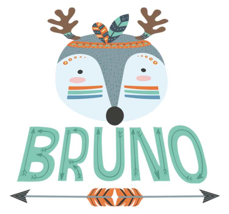 Tapis vinyle animal renne nordique avec nom - TenStickers