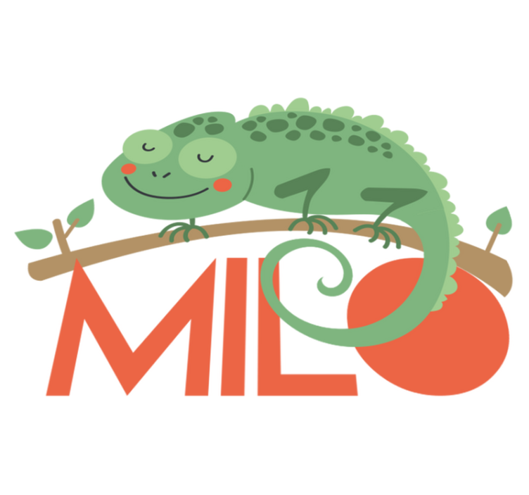 Tapis vinyle animal caméléon avec prénom - TenStickers