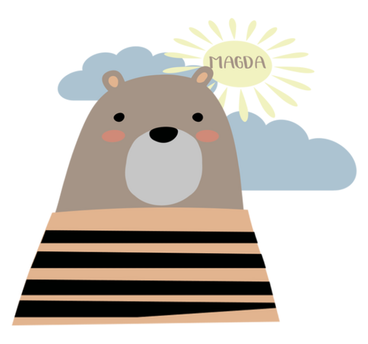 Tapis vinyle animal ours brun personnalisable - TenStickers