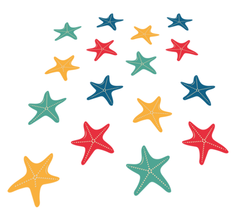 Tapis vinyle animal étoile de mer colorée - TenStickers