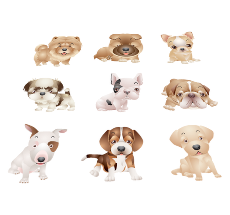Tapis vinyle animal chiots mignons - TenStickers