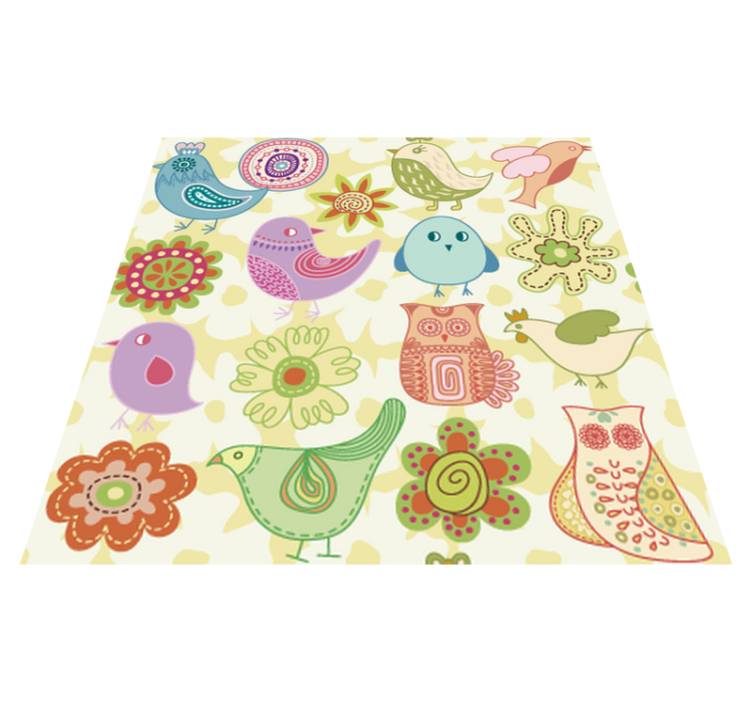Tapis vinyle animal motifs d'oiseaux colorés - TenStickers