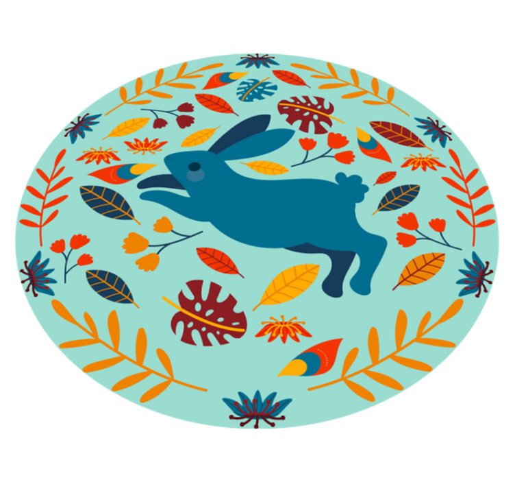 Tapis vinyle animal illustration de lapin ludique - TenStickers
