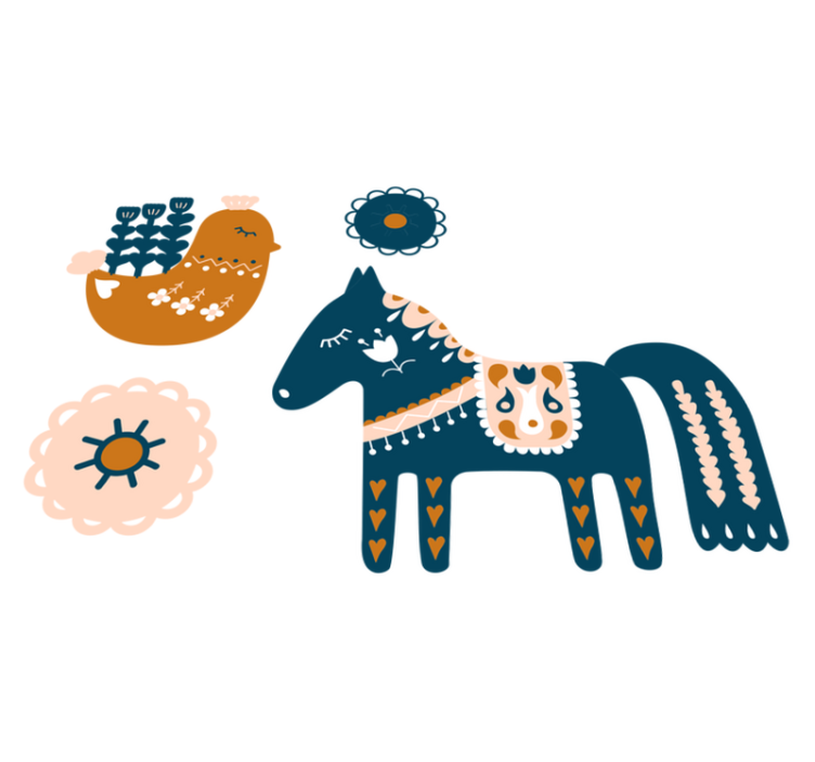 Tapis vinyle animal coloré et folklorique - TenStickers