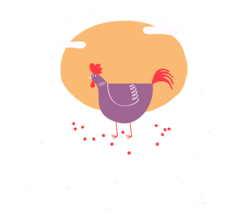 Tapis vinyle animal poule de ferme charmante - TenStickers