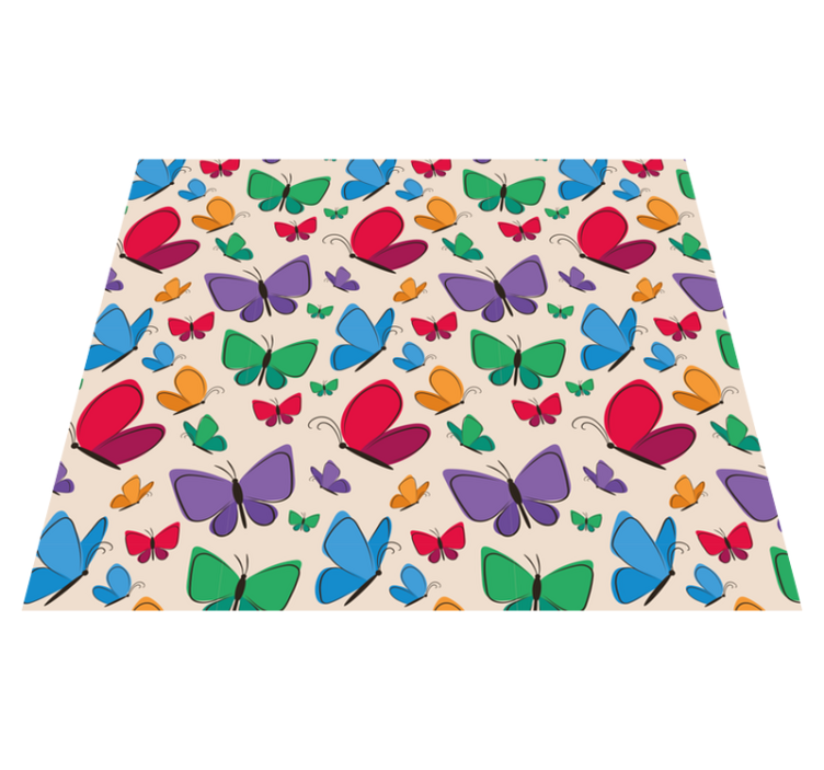 Tapis vinyle animal Éléments de papillons vifs - TenStickers