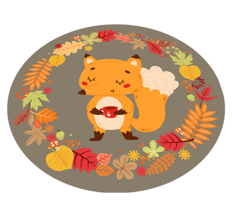 Tapis vinyle animal sculpture de renard charmant - TenStickers