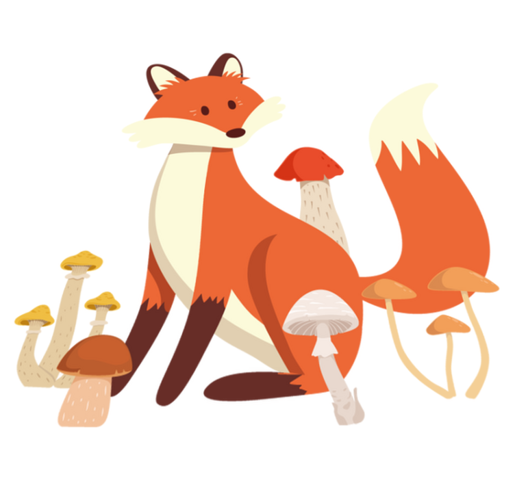 Tapis vinyle animal illustration de renard ludique - TenStickers