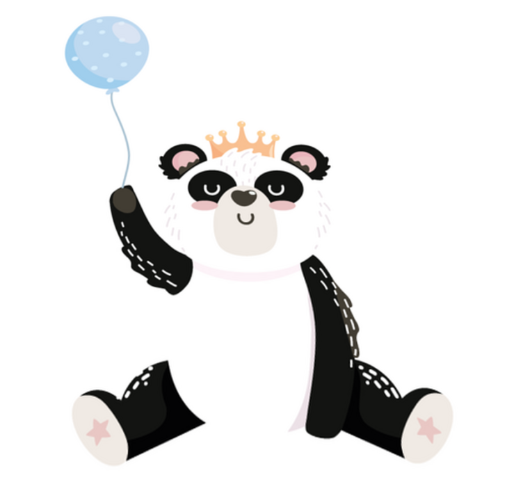 Tapis vinyle animal panda adorable avec ballon - TenStickers