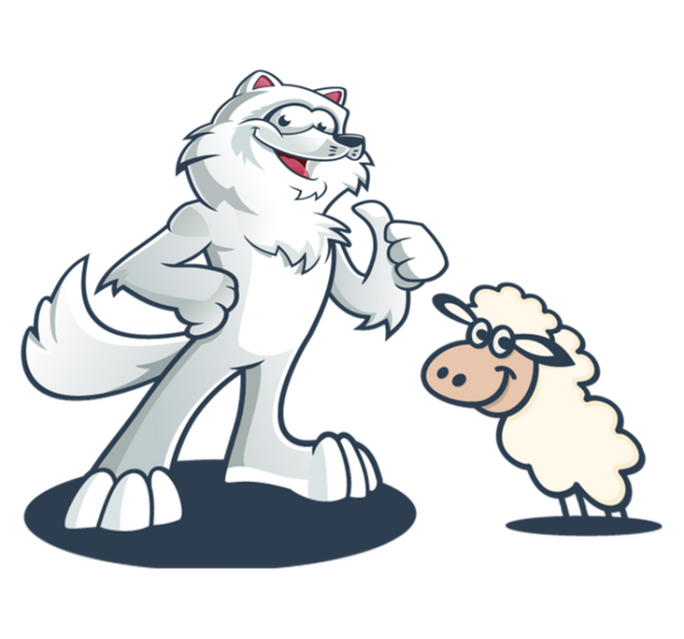 Tapis vinyle animal personnage de loup joyeux - TenStickers