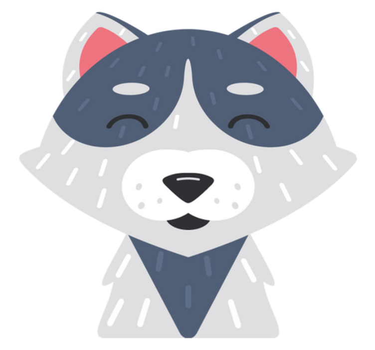 Tapis vinyle animal visage d'animal joyeux - TenStickers