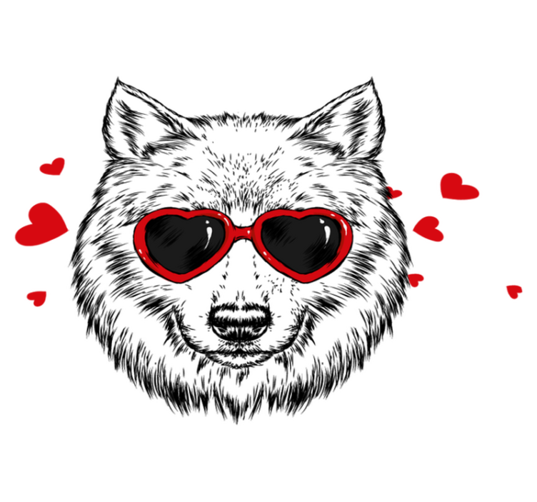 Tapis vinyle animal Écusson de loup amusant - TenStickers