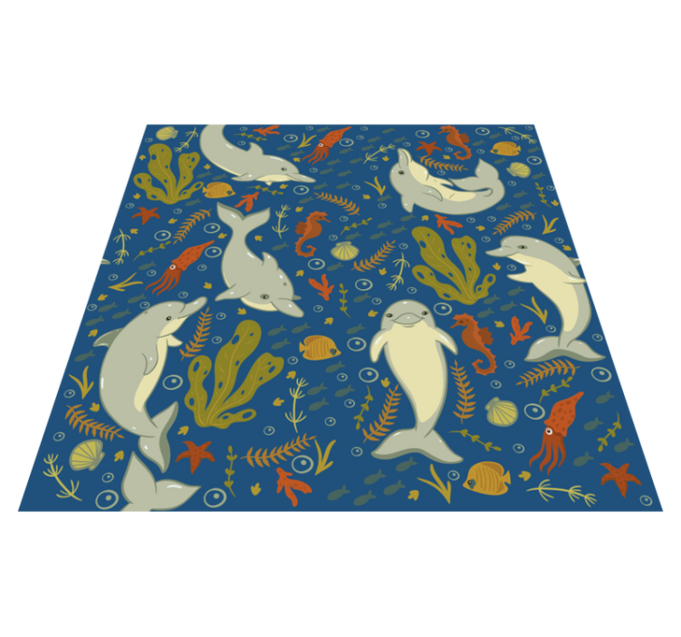 Tapis vinyle animal vie marine ludique - TenStickers
