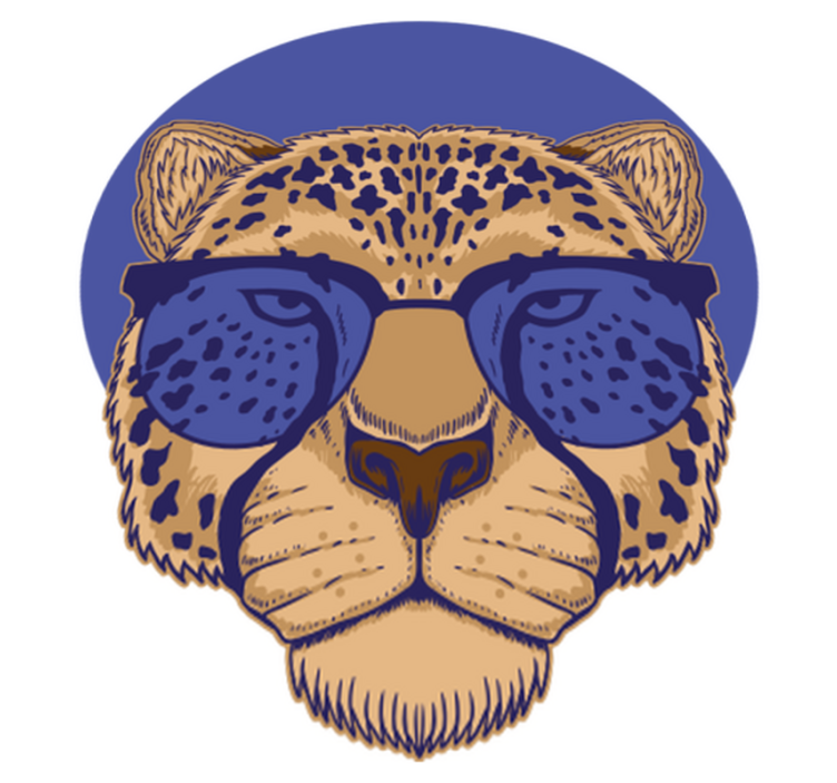 Tapis vinyle animal léopard avec lunettes - TenStickers